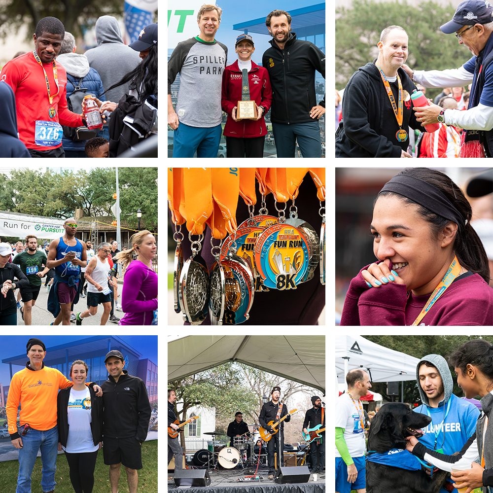 Collage of photos from the 2020 Fun Run